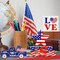 4th of July Decor Patriotic Decorations 4Pcs Wooden Star USA LOVE Car Sign Fourth of July Tabletop Decorations Memorial Day Red White and Blue Decor